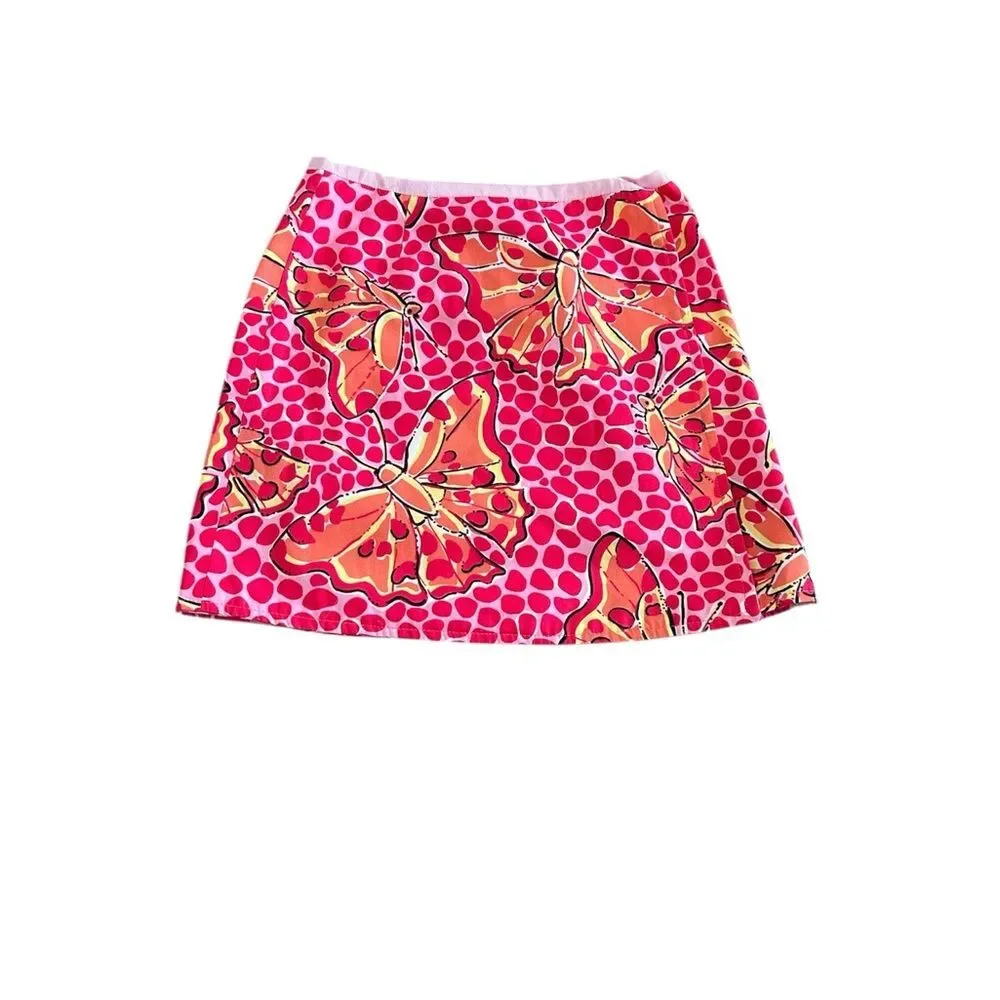 Lilly Pulitzer Vintage Girls Reversible Zebra Butterfly Skirt -2 Skirts in 1 -6X - Picture 7 of 7